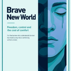 The Other Way In: Brave New World, Grade 12 study guide, redesigned cover with a matching border and soft coloured background